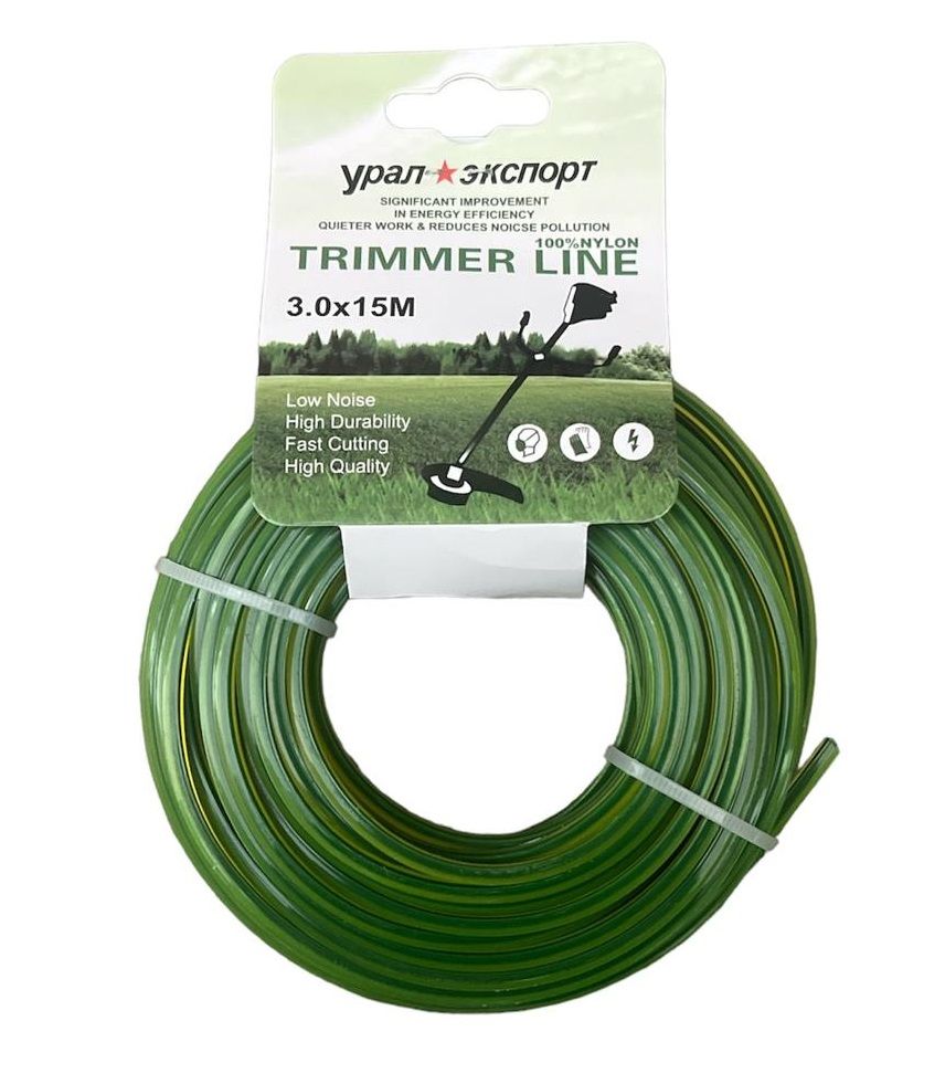 Fir motocoasa cu insertie carbon, 3 mm x 15m, patrat - MiroMoto